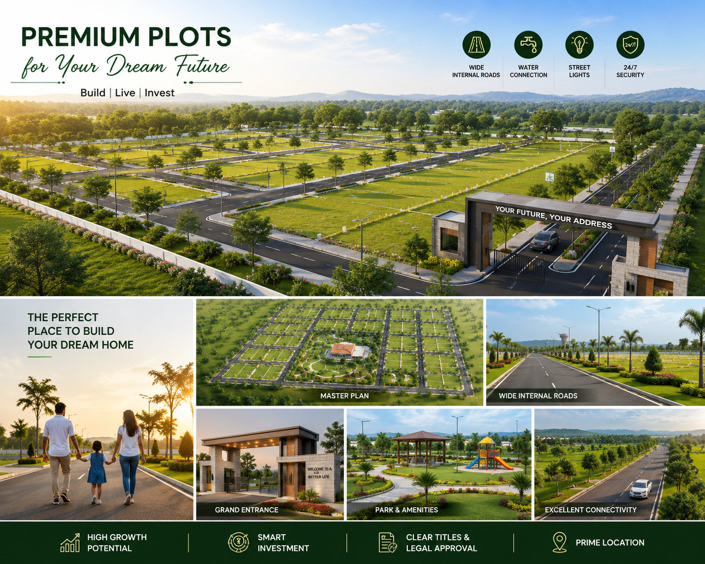 Premium DTCP approved plots layout overview with amenities Navalur Thazhambur