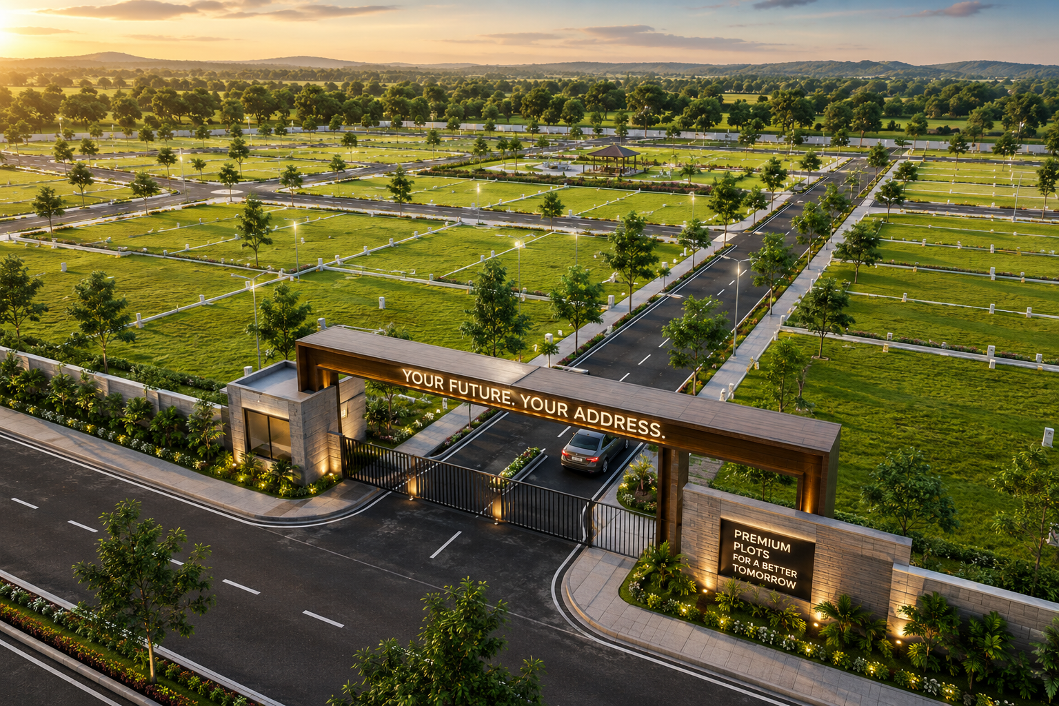 Gated entrance render of DTCP approved plots OMR Chennai